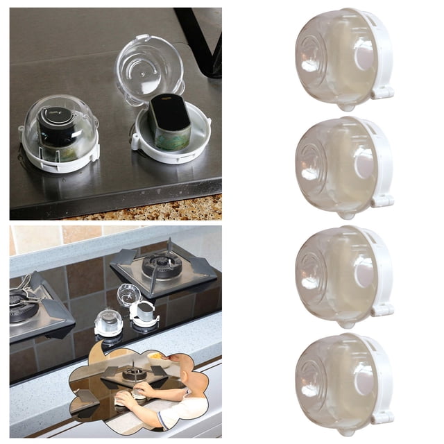 Furniture 4 Pack Universal Kitchen Stove Knob Covers for Child Proofing and Safe Home Using Kitchen Appliance Locks