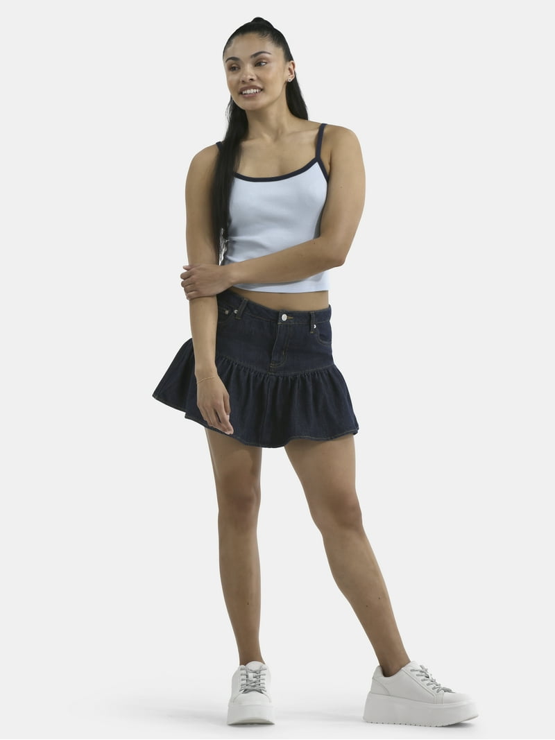 スカート BURMULA : 25SS / YOKE FRILL SKIRT (BLACK) No Boundaries Ruffle Yoke Mini Skirt, Women's - Walmart.com