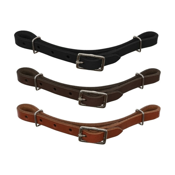 Showman Adjustable Oiled Leather Curb Strap