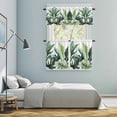 thumbnail image 6 of Tropical Plant Kitchen Curtains Valances and Tiers Set of 3 Vintage Watercolor Green Palm Leaf Tier Curtains and Valance with Rod Pocket for Small Windows, 27.5"x36", 6 of 9