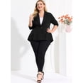 thumbnail image 3 of Blazer de talgrande pamujer con solacon muescas, dobladillo con volantes y péplum, paNavidad Negro 4X, 3 of 6