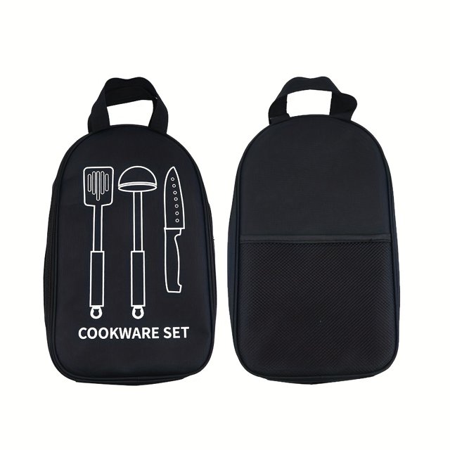 1pc Outdoor Cookware Storage Bag, Camping Cookware Container Bag, Multifunctional Kitchen Utensil Storage Bag, Portable Travel BBQ Tableware Pouch, Cooking Utensil Organizer, Camping Picnic Bag