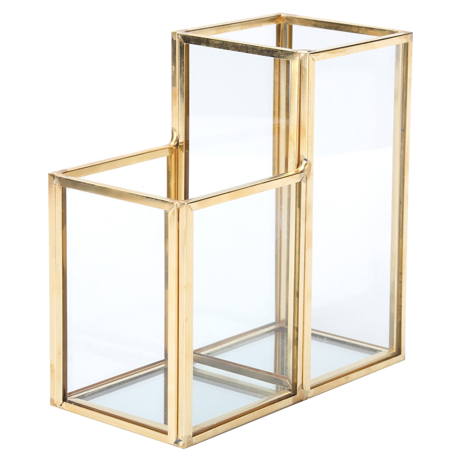 Details about   Glass Storage Container Garden Polygonal Column Golden Brass Bar Welding Flower 