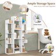 thumbnail image 5 of Giantex Tree Bookshelf, Wooden Bookcase w/13 Staggered Shelves, Geometric Display Wood Storage Organizer, White, 5 of 7
