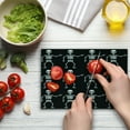 thumbnail image 3 of Skeleton Cutting Board, Simple Monochrome Pattern of Pointing Funny Spooky Halloween, Decorative Tempered Glass Cutting and Serving Board, in 3 Sizes, by Ambesonne, 3 of 5
