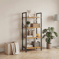 thumbnail image 7 of EDX Bookcase, 4 Tier Book Shelf, Storage Shelf, Classic Modern Bookcase for CDs, Movies, Books, Industrial Bookcase for Home Office, Living Room, Kitchen, Bedroom, Wood, 7 of 7