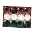 thumbnail image 3 of 12 piezas de adornos colgantes navideños, adornos decorativos colgantes de terciopelo Marrón Beige Verde, 3 of 9