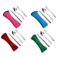 thumbnail image 5 of Sunjoy Tech Cutlery Set with Zipper Bag Stainless Steel Travel Utensils Kit Fork Spoon Chopsticks Durable Storage Pouch for Home Restaurant Outdoor, 5 of 8