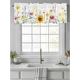 thumbnail image 4 of Sunflower Red Flower Green Leaves Valances Curtain Kitchen Rod Pocket Short Panels Window Treatment Topper Curtains for Living Bedroom 1 Panel 42x12 inch, 4 of 9