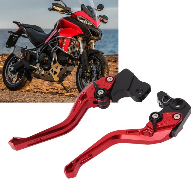 Poignée d'Embrayage de Frein, Perchoir de Frein en Alliage d'Aluminium Anti-Flexion Remplacement Réglable pour Scrambler 400 2015-2017 pour Moto Noir, Rouge