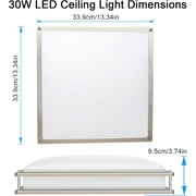 Depuley 17.6 Modern LED Ceiling Light Fixture with Remote Industrial Square Flush Mount Ceiling Light for Living room Dining Kitchen, Memory Function, 48W Dimmable 3 Color