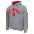thumbnail image 2 of Men's Colosseum Heather Gray Nebraska Huskers Arch & Logo 3.0 Pullover Hoodie, 2 of 3