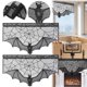 thumbnail image 1 of ¡Oferta especial de Halloween en Meiiso Store! Cortinas de encaje negro de Halloween, 2 unidades, con diseño de murciélago, para ventana, mantel, cortina de ducha, repisa para chimenea, bufanda,, 1 of 8