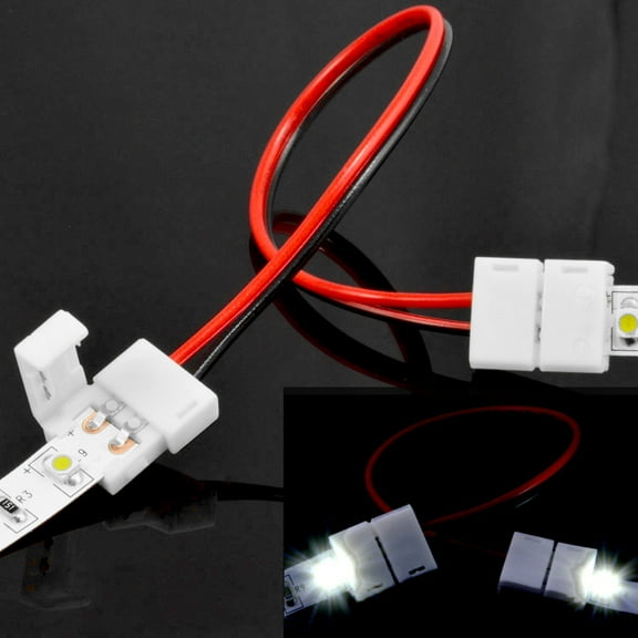 ABI 8mm 6-Inch 2-wire Solderless Flexible Coupler for 3528 LED Strip Light PCB (50-Pack)