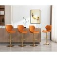 thumbnail image 4 of Guyou Adjustable Swivel Bar Stools Set of 2, Modern Velvet Counter Height Chairs with Backrest and Footrest for Kitchen Island Bar Restaurant, Orange, 4 of 12