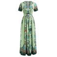 thumbnail image 2 of NGTEVOOS Women Summer Plus Size Butterfly Printed V-Neck Short Sleeve Casual Long Dress, 2 of 6
