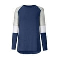 thumbnail image 4 of Usmixi Winter Womens Sweatshirt Womens Workout Sweatshirt Comfy Breathable Loose Round Neck Ladies Sports Pullover Blouses Shirts Trendy Color Patchwork Long Sleeve Sweatshirt Tops Weekly, 4 of 5