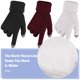 thumbnail image 1 of 4 pares de guantes de invierno para mujer con pantalla táctil, guantes cálidos de punto de vellón, guantes de invierno con puños elásticos (negro+gris+rojo oscuro+azul marino), 1 of 5