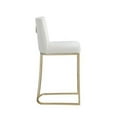 thumbnail image 5 of Bar Stools Set of 2,Counter Height Bar Stools with Backrest and Metal Base, Modern Velvet Fabric Kitchen Stools for Counter Pub Home Kitchen,White, 5 of 7