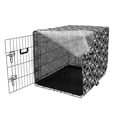 thumbnail image 3 of Modern Dog Crate Cover, Horizontal Arrangement of Intersecting Streaks Geometrical Details, Easy to Use Pet Kennel Cover Small Dogs Puppies Kittens, 7 Sizes, Dimgray Charcoal Grey, by Ambesonne, 3 of 6