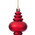 thumbnail image 6 of Vickerman 7" 4-Finish Finial Ornament, Shatterproof Plastic Christmas Tree Decoration, 8 Pack, Red Shiny, Matte, Glitter and Sequin Finishes, 6 of 7