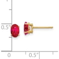 thumbnail image 5 of 14K Yellow Gold Ruby Post Earrings (6 X 4) Made In India xe86r-b, 5 of 6