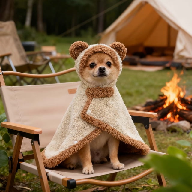 Insulating Cape Wrap Hooded Blanket For Small Dogs And Cats Cozy Soft Cold Weather Outdoor Adventure Comfort Warmth