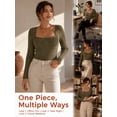 thumbnail image 6 of Cuteduck Women Plus Size Casual Ribbed Knit Blouse Fall Long Sleeve Sweater Square Neck Solid Top 1X-4X, 6 of 9