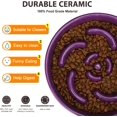 thumbnail image 2 of Slow Feeder Dog Bowl, Ceramic 8.3 inch Food Bowls for Small, Medium, and Large Breed, Anti-Slip Maze Puzzle Dish to Down Eating (Deep Purple, inch), 2 of 4