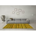 thumbnail image 3 of Ahgly Company Machine Washable Indoor Round Oriental Yellow Modern Area Rugs, 5' Round, 3 of 4