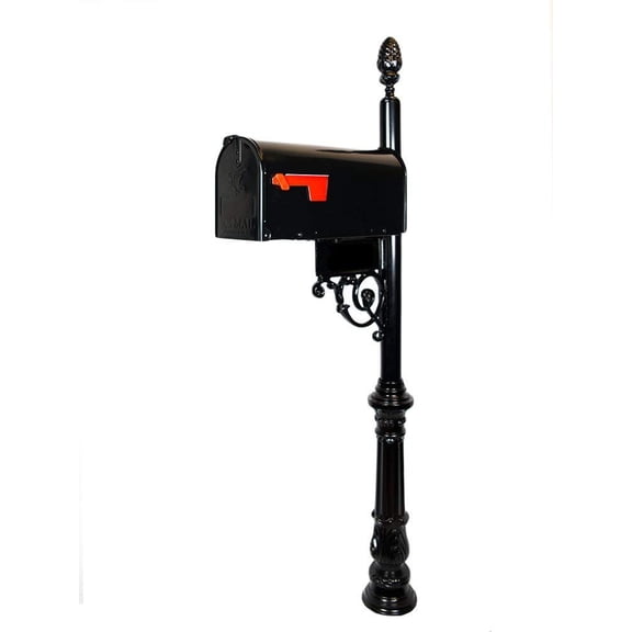 Standard Mailbox and Decorative Post System with Number Plate