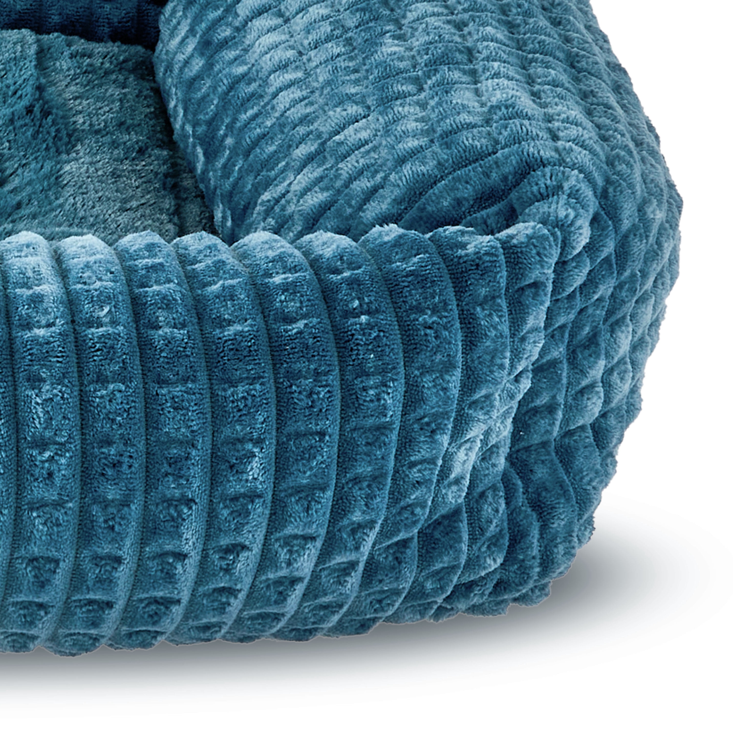 Vibrant Life Medium Flannel Waffle Texture Bolster Cat or Dog Bed, Blue, 21" x 25"