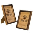 thumbnail image 3 of Brown Wooden Picture Frames 8.5x11 Set of 2 - Natural Rustic Solid Wood with Real Glass, Wall Mount and Tabletop Display, 3 of 6
