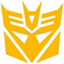 2x GOLD Transformers Decepticon Vinyl Decal Sticker Car Hood Window Laptop ipad