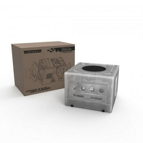 TeknoGame Console Shell Replacement Housing Kit for GameCube Clear White