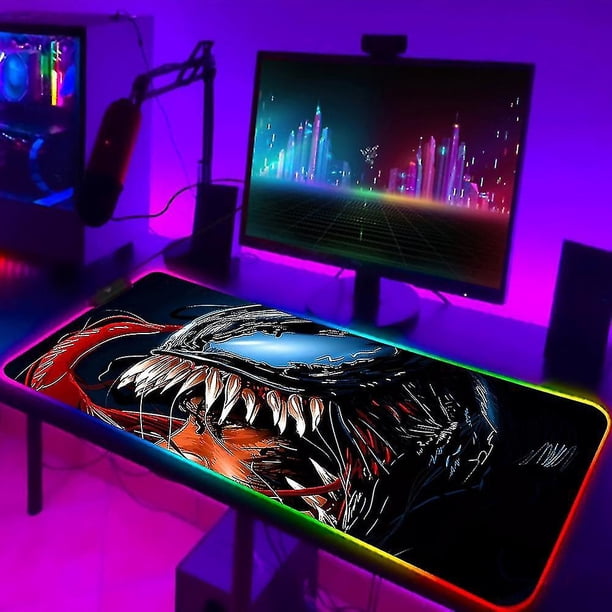 TALIUS Tappetino Gaming Tatami XXL Retroilluminato RGB - 80 Cm, Base Antiscivolo Con 12 Modalità Di Illuminazione, Per Mouse E Tastiera - 2