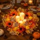 thumbnail image 4 of Artificial Fall Sunflower Wreath With Maple Leaves Plastic Fall Floral Wreath For Front Door Home And Thanksgiving Decor, 4 of 6