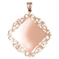 thumbnail image 1 of 14K Rose Gold Handcut Engraveable Plate Pendant - 47 mm, 1 of 2