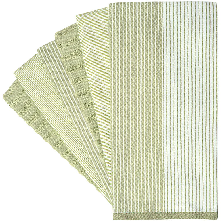 Now Designs Extra Large Wovern Cotton Kitchen Dish Towels Sage Green Set of  3, Set of 3 - Baker's