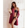 thumbnail image 2 of Ekouaer Women's Satin Robe Bride Bridesmaid Short Kimono Wedding Robes Silky Bathrobes Summer Loungewear, 2 of 6