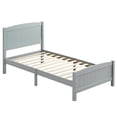 thumbnail image 4 of Ktaxon Deluxe Wood Platform Bed with Headboard, Teen Bed Gray,Twin, 4 of 11