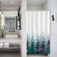 thumbnail image 3 of Green Forest Shower Curtain Botanical Trees Plants Leaves Aesthetic Decorative Shower Curtains for Home Bathtubs Bathroom Decor Polyester Waterproof Fabric with Hooks 36x72 Inches, 3 of 6