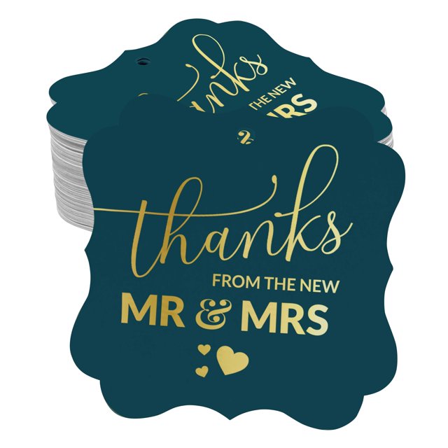 Inkdotpot Pack Of 100 Thanks From The New Wedding Paper Tags DIY Craft Bracket Shape Real Gold Foil Hang Tags
