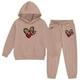 thumbnail image 6 of LRen Toddler Girl Sweatsuit 5t Valentines Bowknot Print Crew Neck Long Sleeve Active Pullover Hoodie Sweatshirt and Jogger Sweatpants Clothing Soft Kids 2pcs Outfits Valentine's Day Suit, 6 of 6