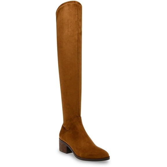 Anne Klein Womens Ainsley  Faux Suede Narrow Shaft Over-The-Knee Boots