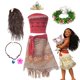 thumbnail image 2 of Disney Moana Dresses Girls Costume Cosplay Vaiana Princess Dress Necklace Wig Wreath Kids Carnival Party Summer Beach Clothes, 2 of 5