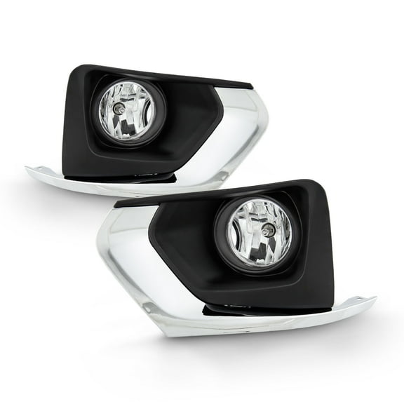 AKKON - Fits 2018 2019 2020 2021 2022 2023 Chevy Traverse Model [Halogen Type] Clear Bumper Fog Lamp Lights Bezel Set Harness Switch Relay Pair