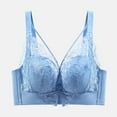 thumbnail image 4 of CHUANK Wireless Full Figure Plus Size Minimizer Lightly Lined Cups Womens Bra Blue 44D, 4 of 4