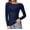 Navy, variant on tklpehg Sheer Long Sleeve Tops for Women Solid Color Womens Tops Loose See-Through Seamless Arm Shaper Top Comfy Long Sleeve Blouse Round Neck Black M