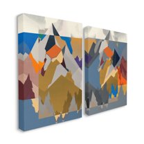 Stupell Industries Geometric Mountain Shape Abstract Designs Canvas Wall Art by Jennifer Goldberger